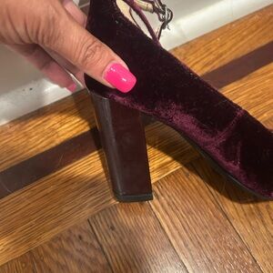 Marc Fisher Burgundy Velvet Block Heels